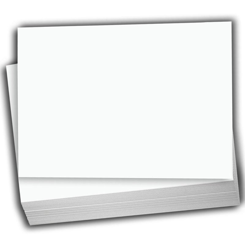 Hamilco Blank Index Cards Flat 5 1/2" x 8 1/2" Card Stock 65lb Cover White Cardstock Paper 100 Pack (100 Cards) Bright - Image 1